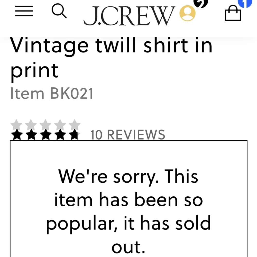 J.CREW Vintage twill shirt in Khalia Navy Blue Paisley Men's LG. BNWT SO $90
